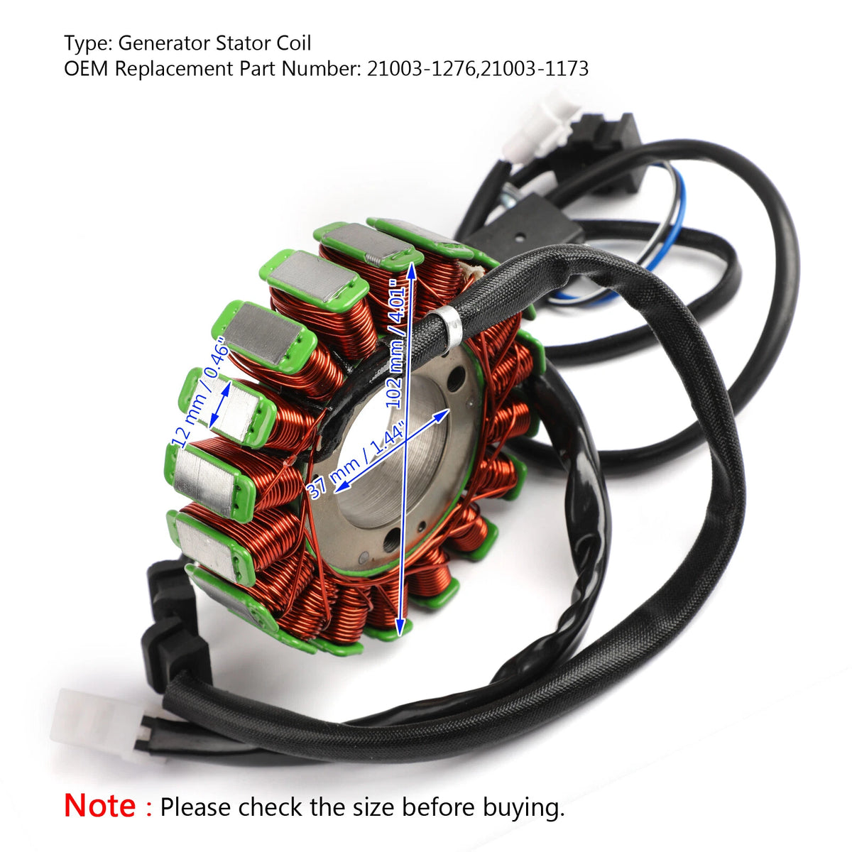Stator Coil for Kawasaki KLF300 Euro 2WD/4WD (2000-2004)