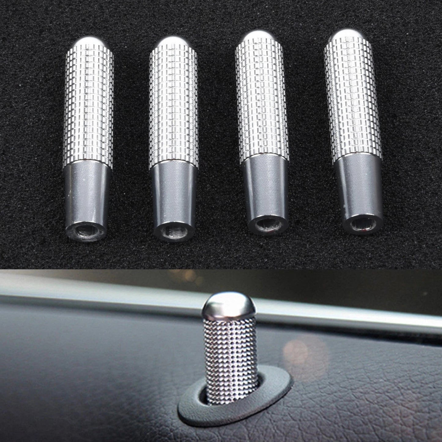 4pcs/Set / Car Door Lock Pin Knob Trim Ring for Mercedes W205 GLS GLE