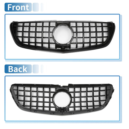Front Upper Bumper Grille for Mercedes-Benz V-Class W477A (2020) Glossy Black