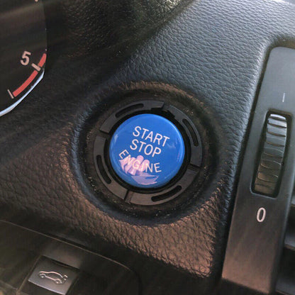 Blue Engine Start Stop Push Button Cover Trim for BMW X5 E90 E92 E60 (2007-2013)