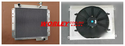 3 Row Aluminum Radiator + Shroud for Toyota Land Cruiser FJ40 FJ45 (1960-1984)