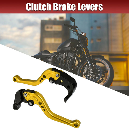 2 x Pair Folding Brake Clutch Levers for Suzuki GSXR 600/750 Gold Tone