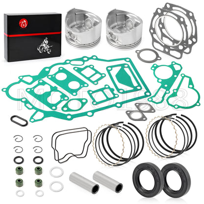 Engine Top End Rebuild Kit Piston Gasket for Kawasaki Mule (1998–2007)