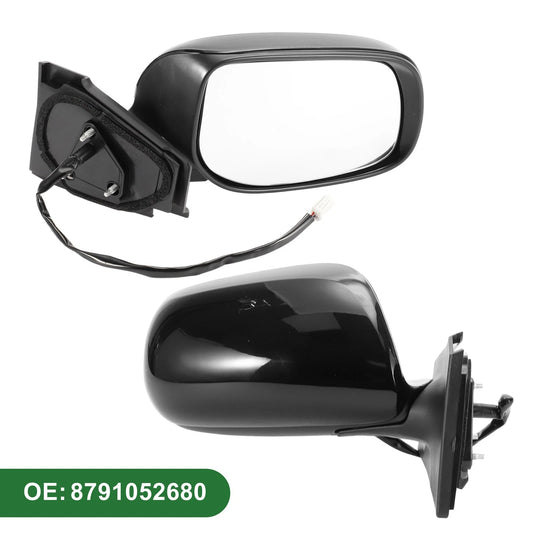 Right Side Door Mirror Manual Folding Gloss Black for Toyota Yaris Hatchback