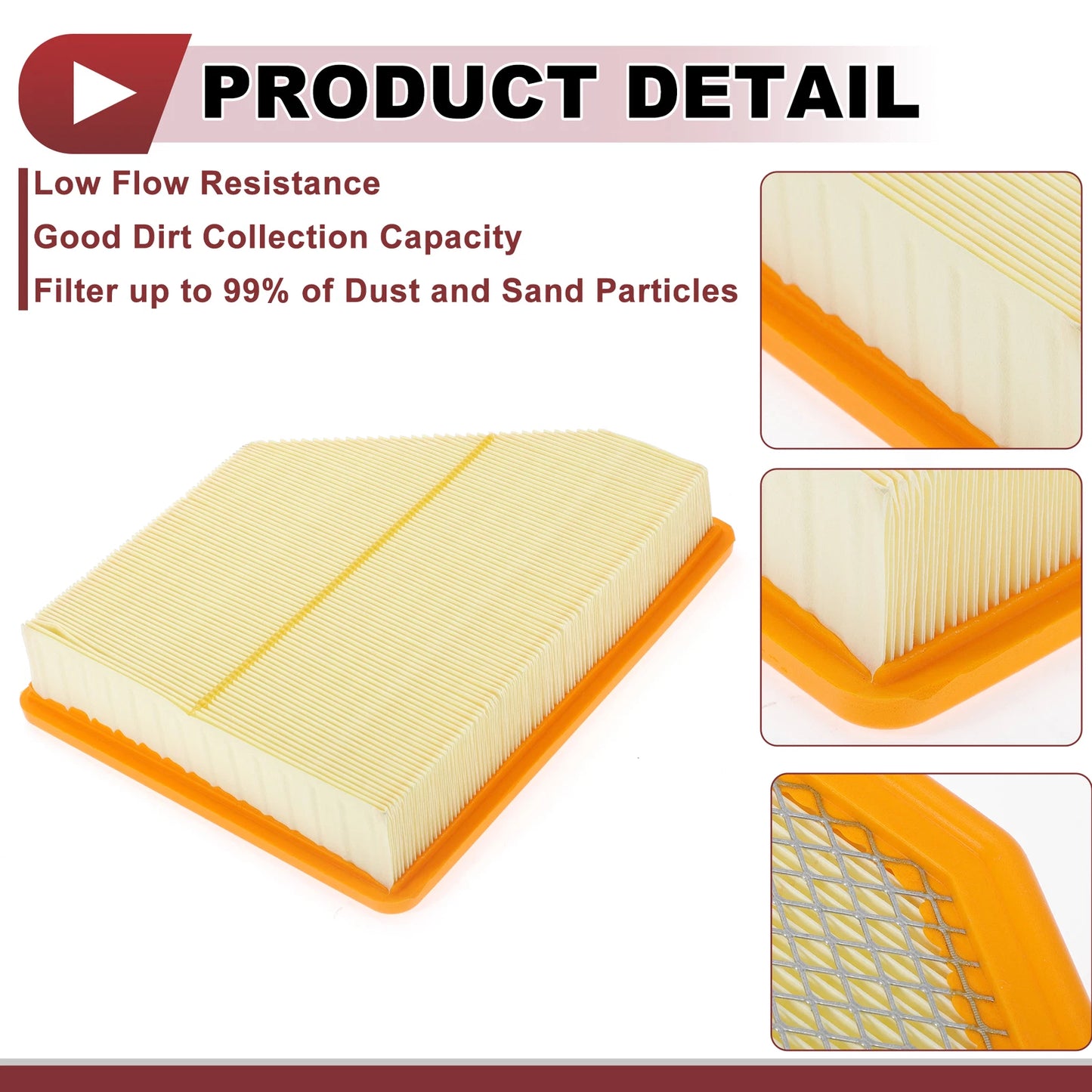 1 Pcs Car Engine Air Filter for Chevrolet Camaro 3.6L 6.2L (2010 - 2015)
