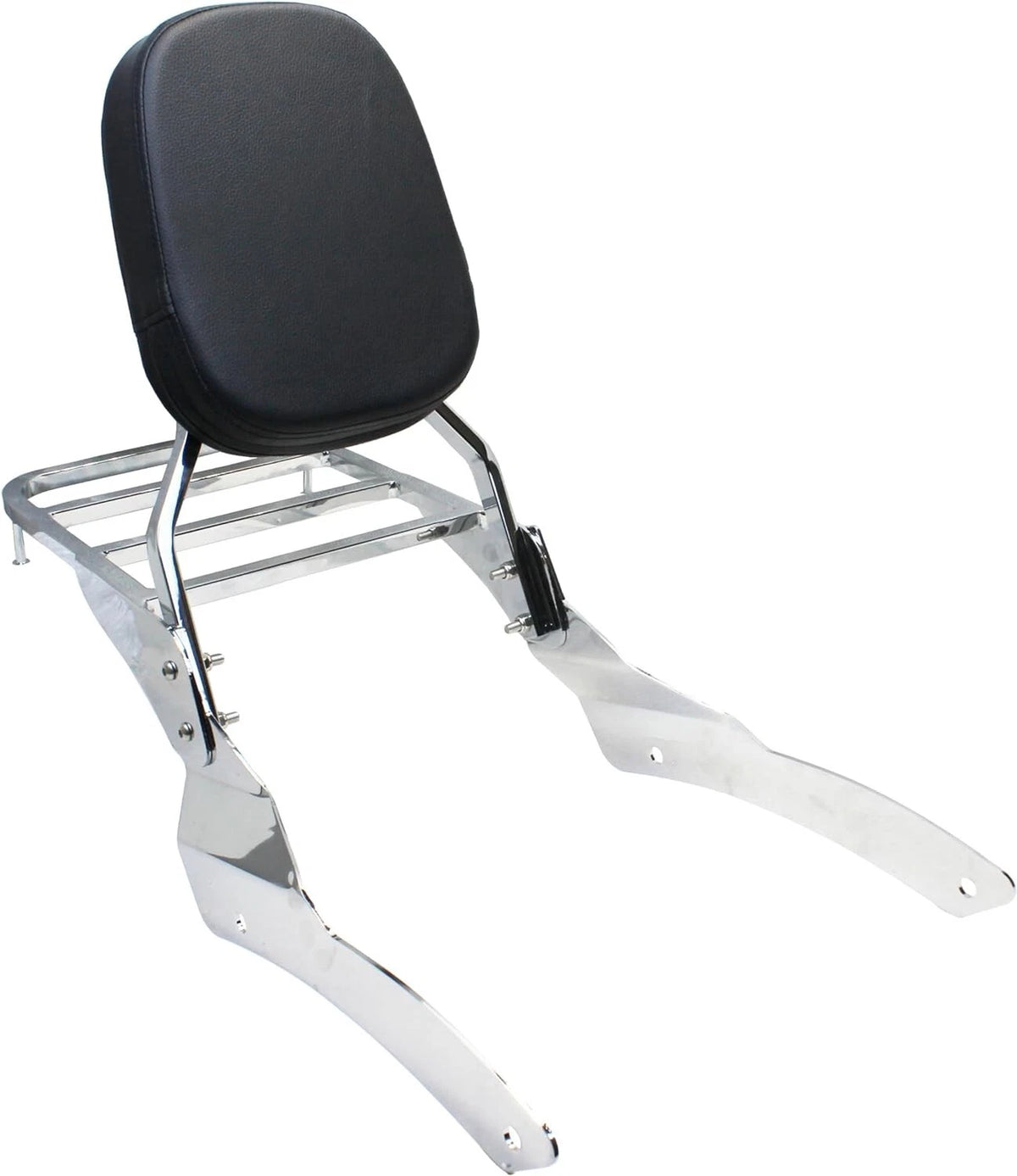 Chrome Backrest Sissy Bar Luggage Rack for Yamaha Vstar 650 400 Classic (98-18)