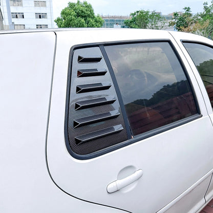 2 x Carbon Fiber Look Rear Window Louvers for VW Golf 4 MK4 (1997-2006)