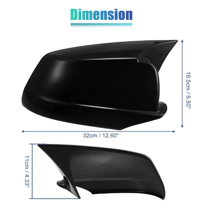 Black  Door Wing Rearview Side Mirror Cover Caps for BMW 535i GT (2011-2013)