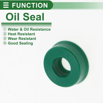 Oil Seal / 10x22x8mm / Rotary Shaft Seal TPU Green 5 pcs for Make Model
