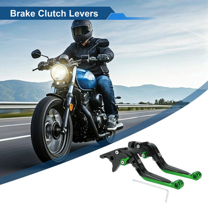 1 Set Adjustable Brake Clutch Levers for Yamaha YZF R1 Black Green (2002–2003)