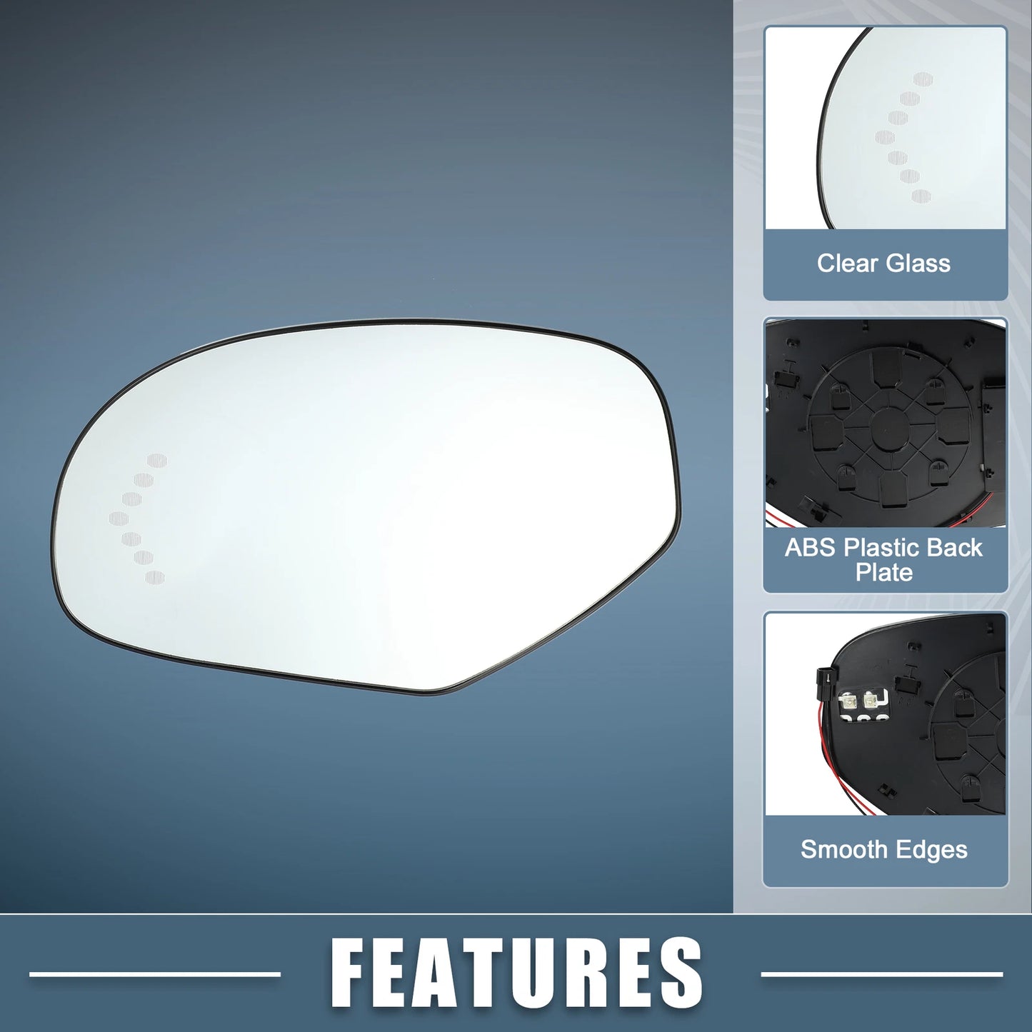 Heated Driver Left Side Mirror Glass for Chevy Silverado Suburban Avalanche