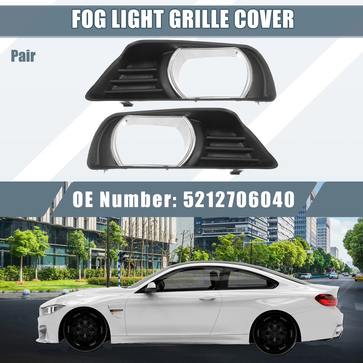 1 Pair Left Right Fog Light Grille Cover for Toyota