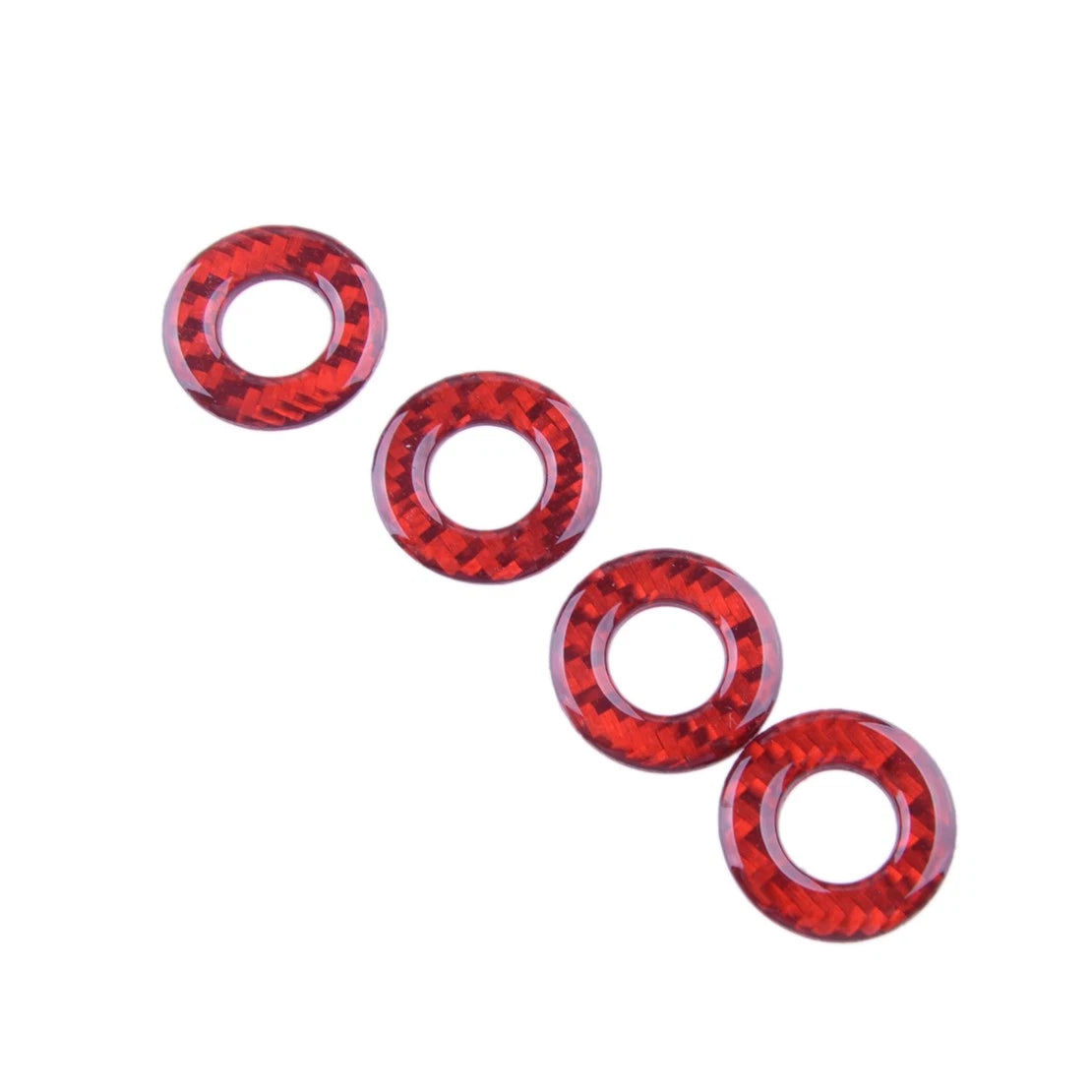 Red Carbon Fiber Door Lock Pin Covers for Dodge Charger (2015-2023)