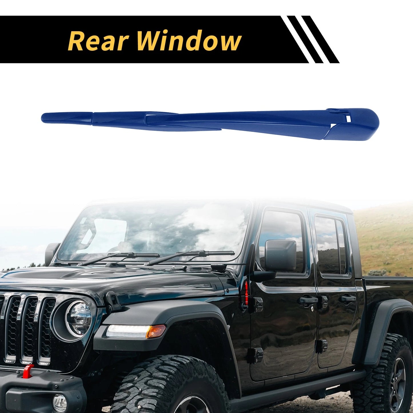 Rear Window Wiper Arm Blades Covers for Jeep Wrangler JL JLU (2018-2024) Blue
