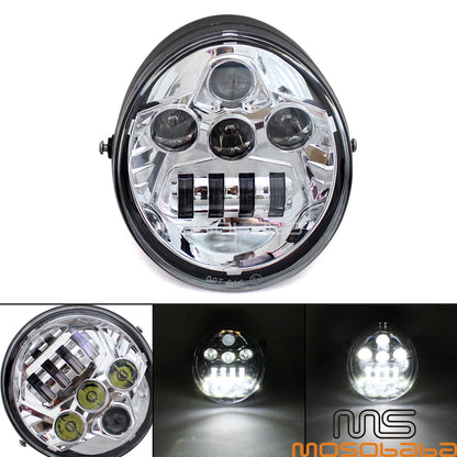 Chrome LED Projector Headlights for Harley VRSC VRSCA VRSCAW VRSCB (2002-2017)