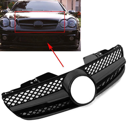 Upper Bumper Mesh Grille for Mercedes Benz R230 SL500 SL600 (2007-2009) Black