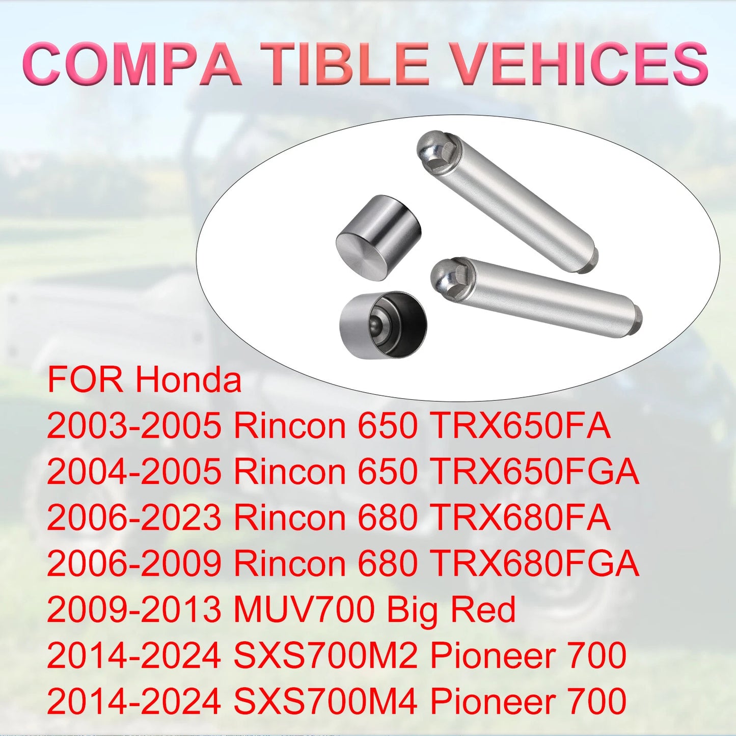 Camshaft Push Rods w/ 2 Buckets for Honda Rincon 650/680, Big Red 700, Pioneer 700