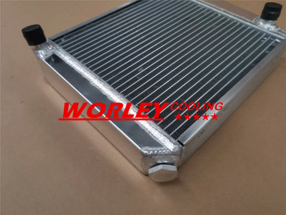Aluminum Radiator for Austin Rover Mini 1275 GT (1959-1997) 2 x Red Hoses