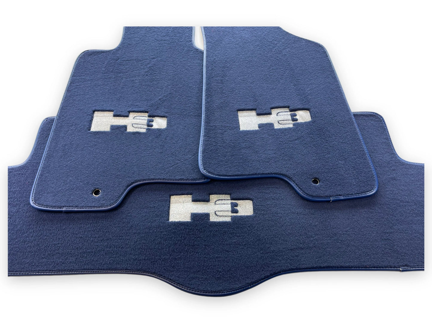 Tailored Dark Blue Floor Mats for Hummer H3 with H3 Emblem (2005-2010)