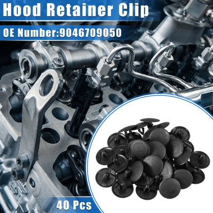 40 Pcs Bonnet Retainer Clips for Toyota Lexus Insulation - Black