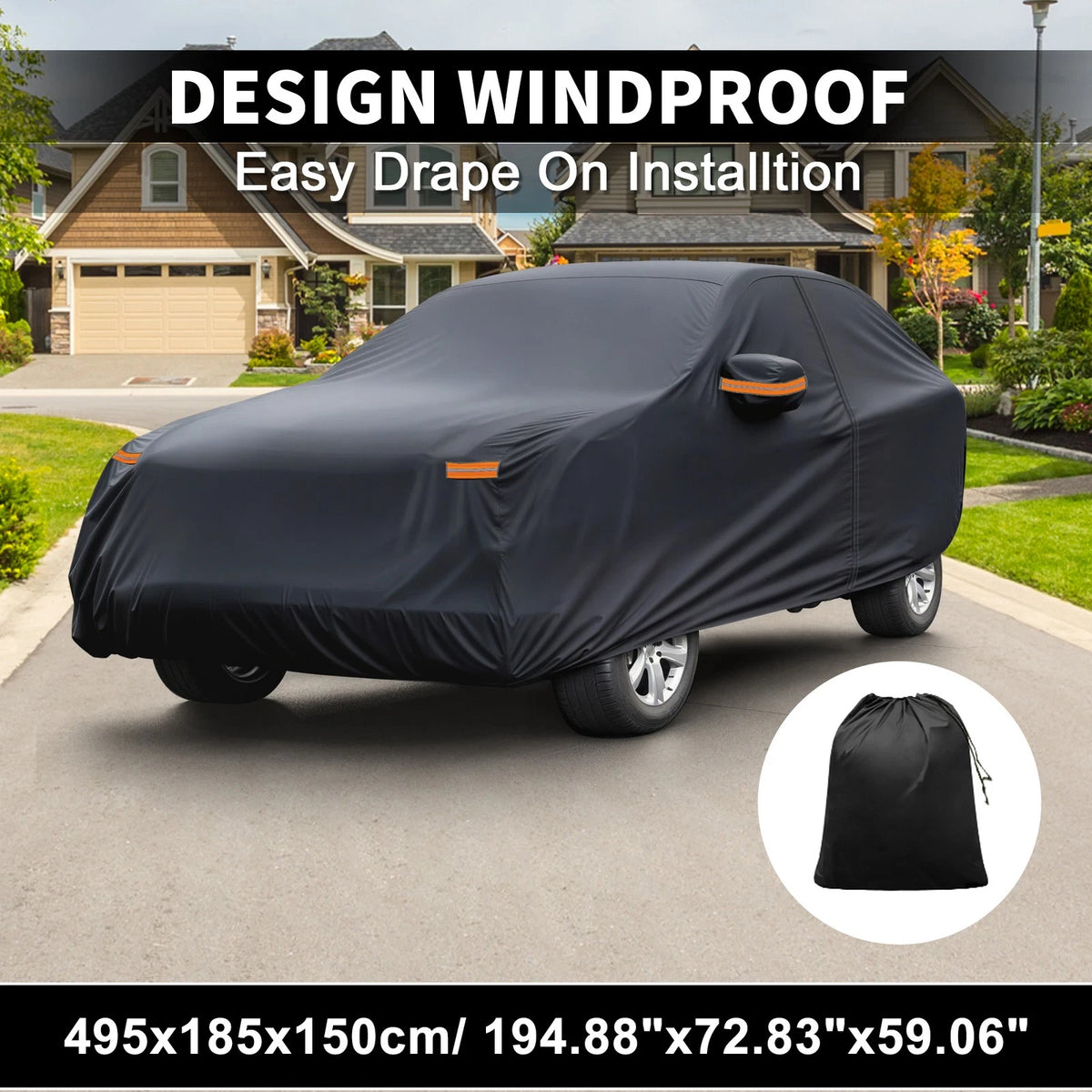 Waterproof Car Cover with Driver Door Zipper for Subaru Outback