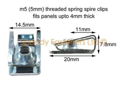 10x Fairing Spire Clips & Stainless Bolts m5 5mm x16mm for Motorcycle