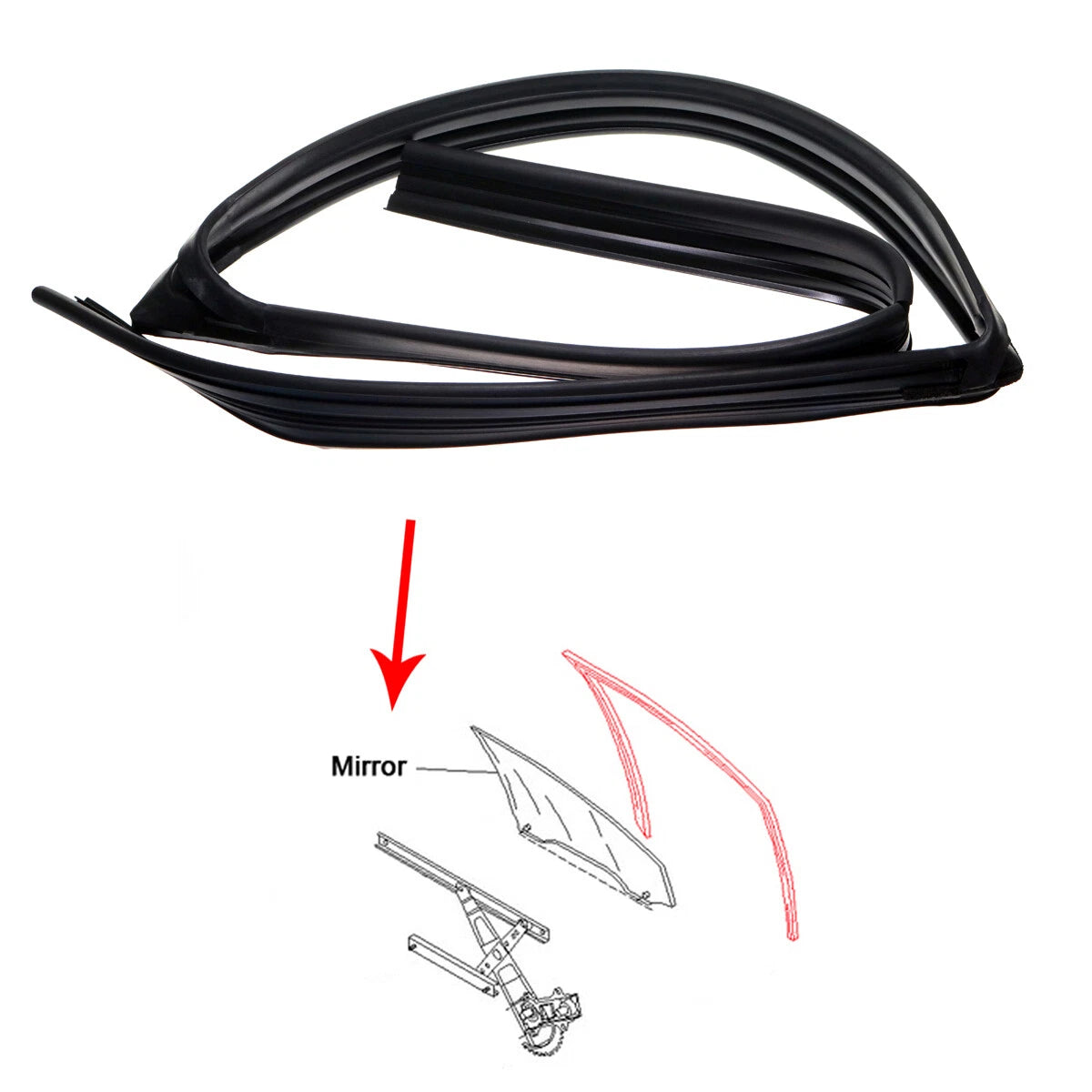 Rear Window Glass Run Channel Seal for Honda Accord Acura TSx2002-2008