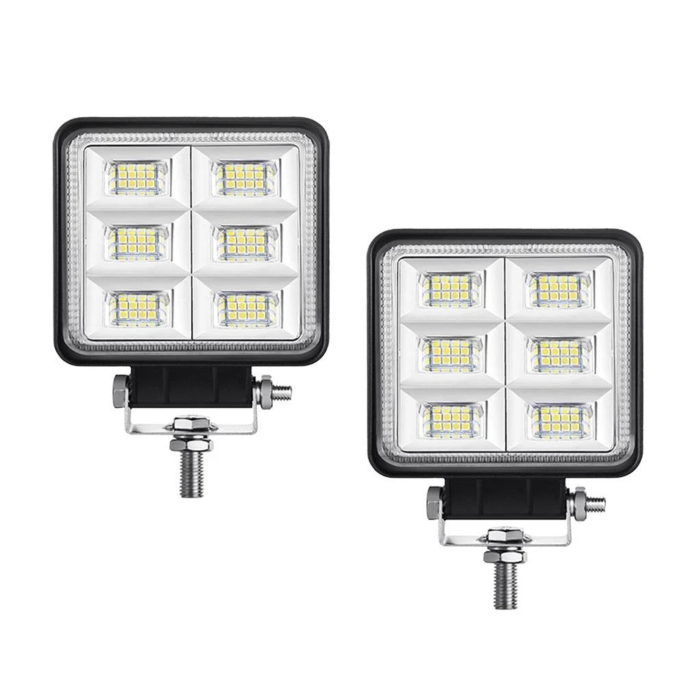 48W 4-Inch Square White LED Work Light Pods for Truck SUV