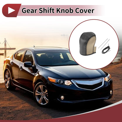 Gear Shift Knob Cover for Acura ZDX Black Beige Faux Leather