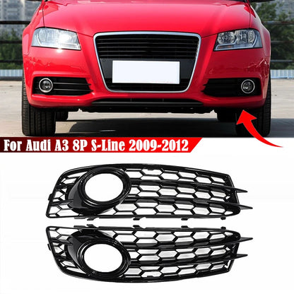 Front Fog Light Grille Cover for Audi A3 8P S Line (2009-2012) Black