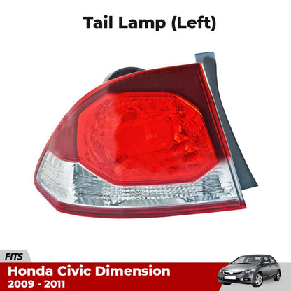 Tail Light Rear Lamp no Bulb Left Fits Honda Civic FD 4 Door Sedan 2009-11 D06