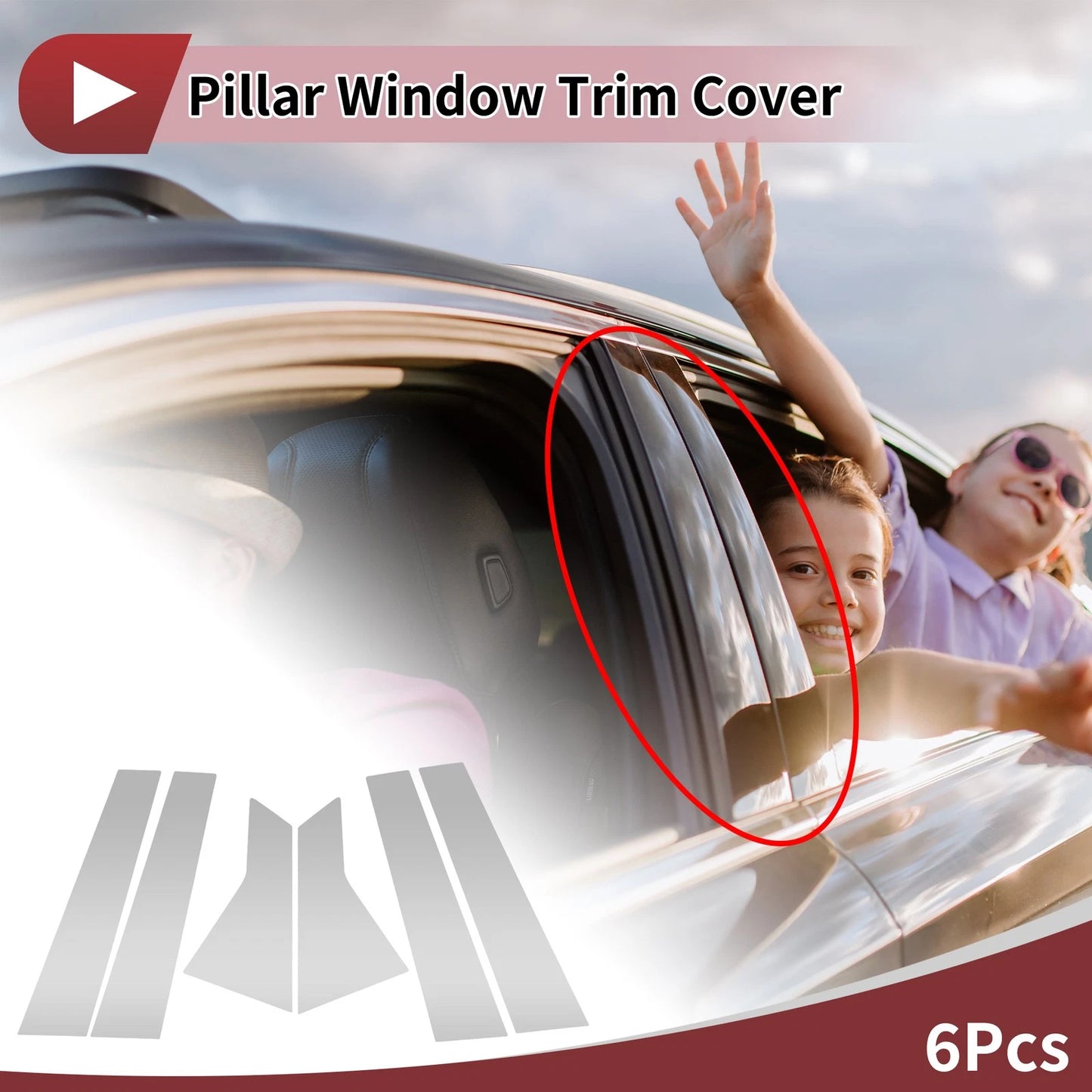 6x Door Pillar Window Trim for Buick Lacrosse (2017–2019)