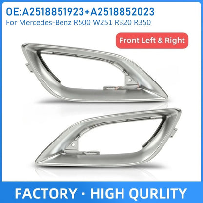 2 x Front Left & Right Side Fog Light Trim Kit for Mercedes R500 W251 R320 R350 (2005–2012)