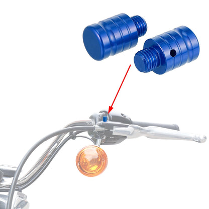 Mirror Hole Plug Cap Screw Blue 2 x M10x1.25 for Motorcycle