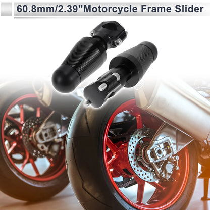 0.87"-1.1" Aluminum Alloy Motorcycle Slider Frame 2 x Black for Model (Year-Year)