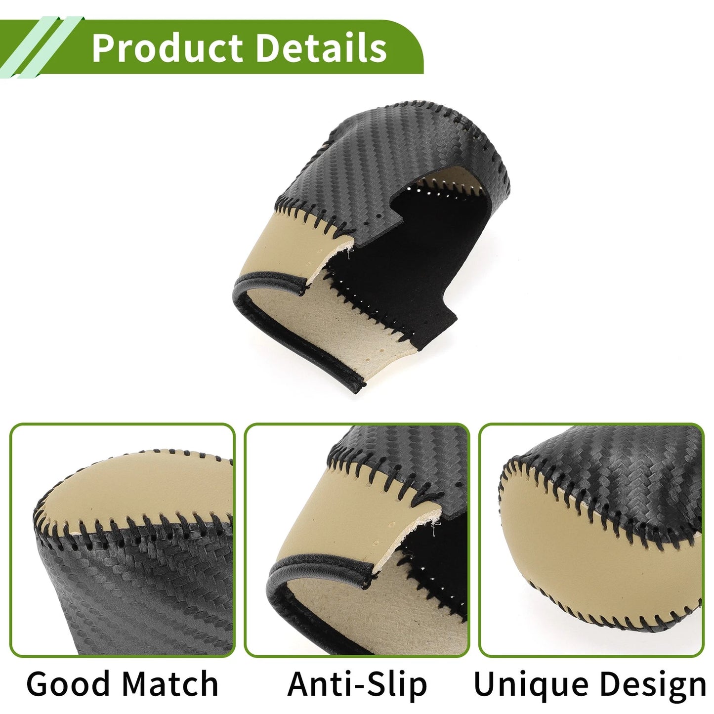 Black Carbon Fiber Gear Shift Knob Cover for Honda