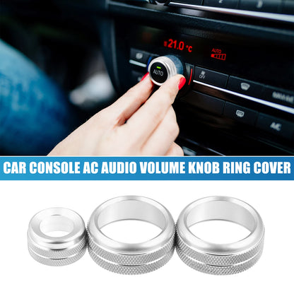 3 Pcs AC Audio Volume Knob Covers for BMW F20 F22 F30 (2012-2019)