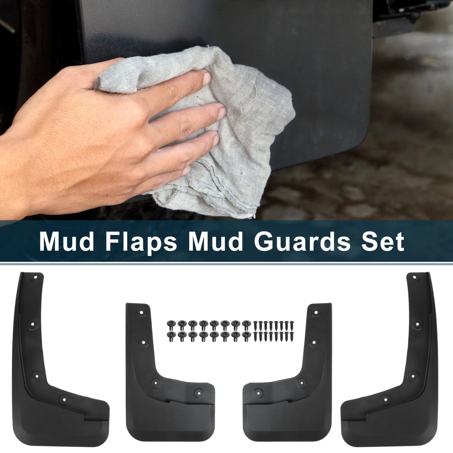 Mud Flaps Kit for Ford Ranger 2024-2025 Splash Guards, No-Drill Installation