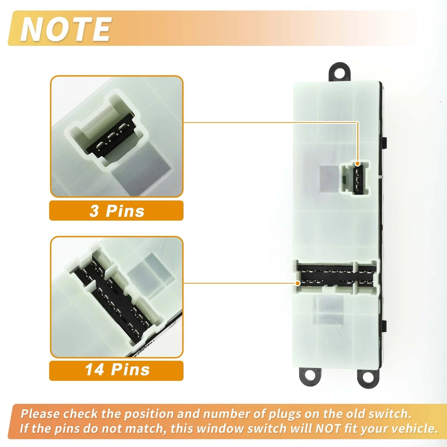 Front Right Power Window Switch for Nissan Pathfinder, Navara, Qashqai (2005-2019)