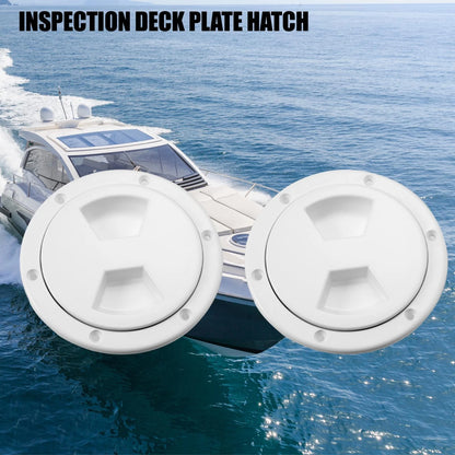 2 x Boat Inspection Round Deck Plate Hatch White