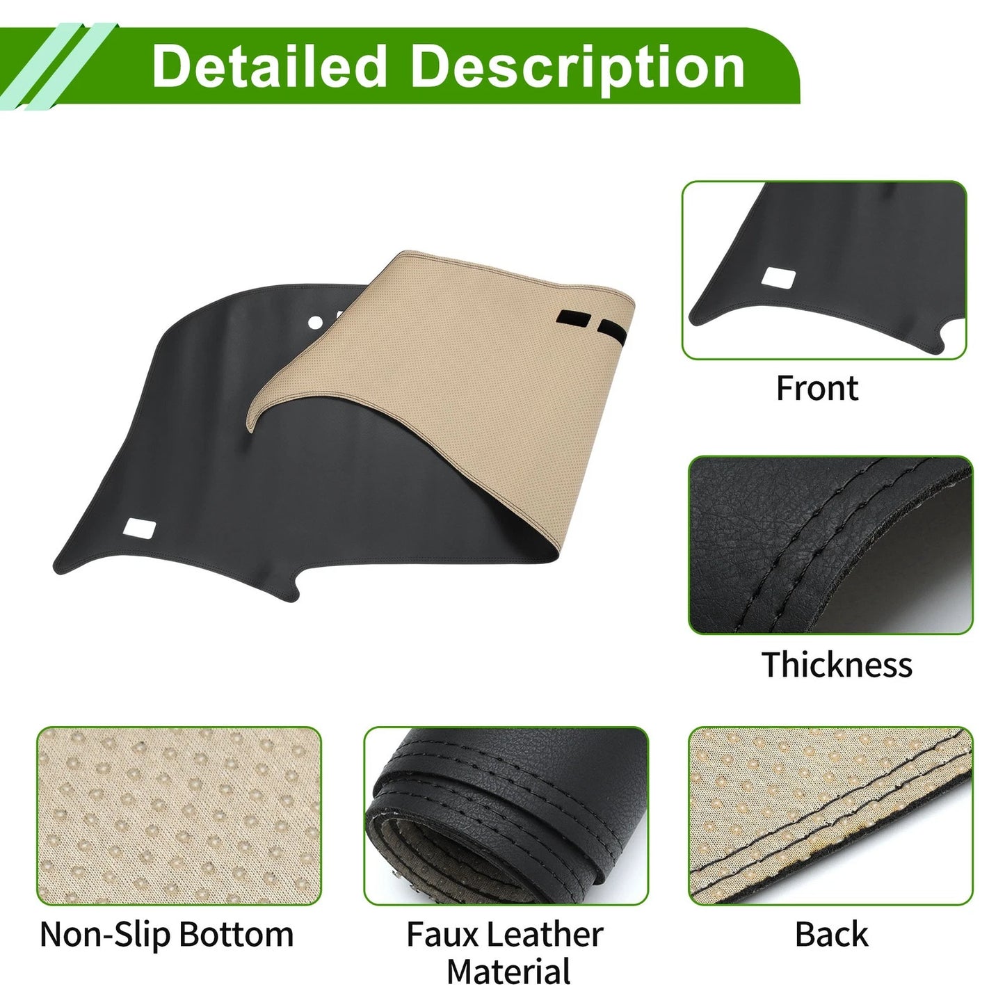 Dashboard Cover Mat for Toyota Previa 2006-2019 - Black Carpet