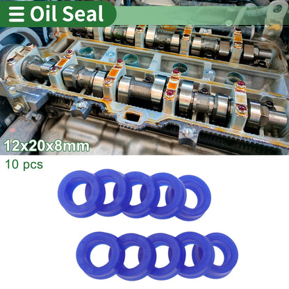 Oil Seal 12x20x8mm 10 Pcs Rotary Shaft Seal TPU Blue