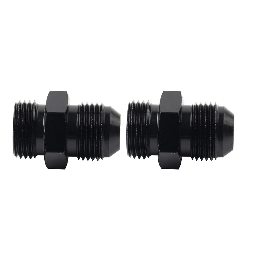 Black Aluminum AN8 Flare to 10AN ORB Male Fitting Adapter w/ O-Rings