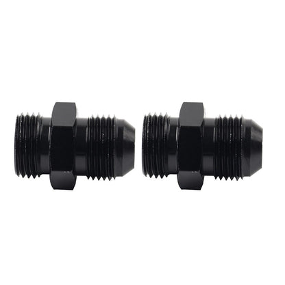 Black Aluminum AN8 Flare to 10AN ORB Male Fitting Adapter w/ O-Rings