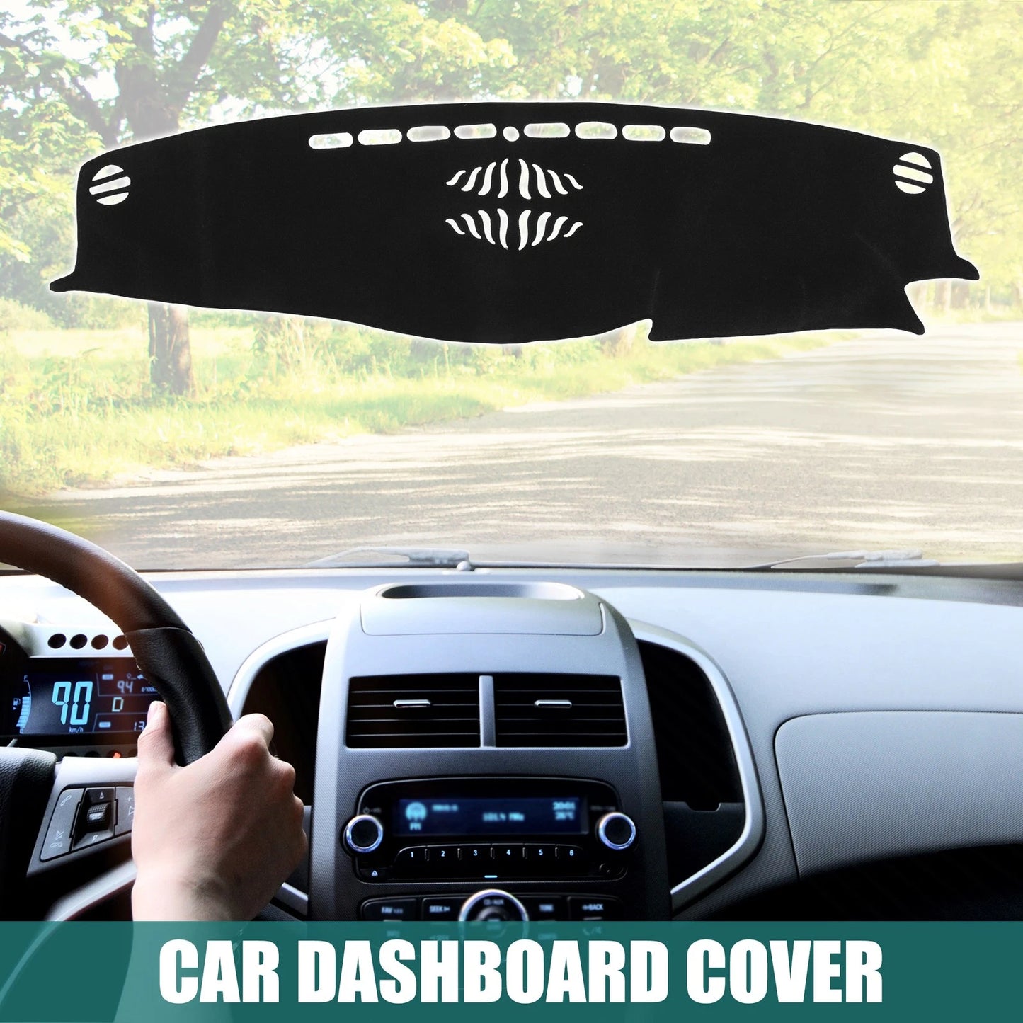 Car Dashboard Cover / Black Non-slip Polyester / for Toyota Crown (2012–2018)