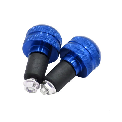 2 x 17mm Handlebar Dia Aluminum Alloy Motorcycle Grips End Cap Blue