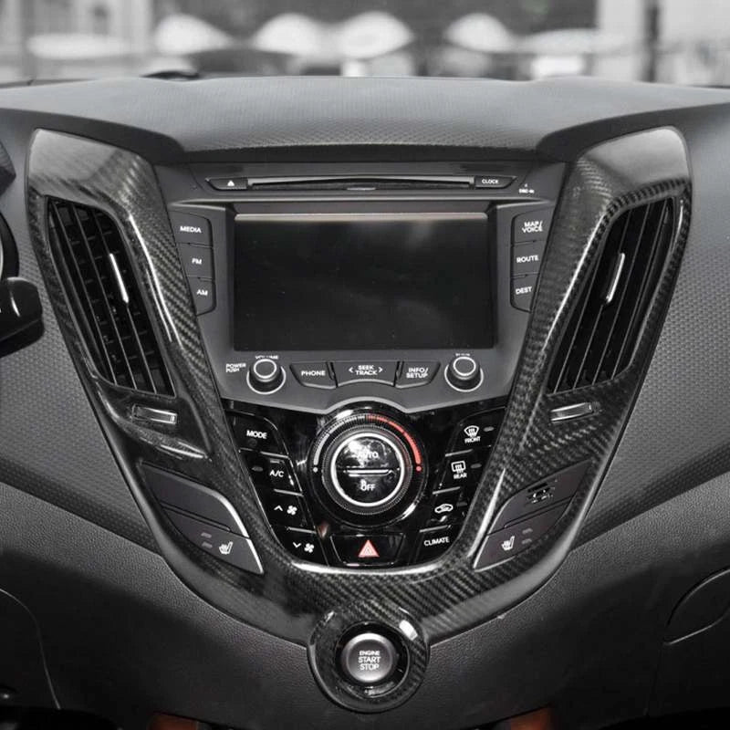 Real Carbon Fiber Console Air Vent Cover Trim for Hyundai Veloster 2011-2017
