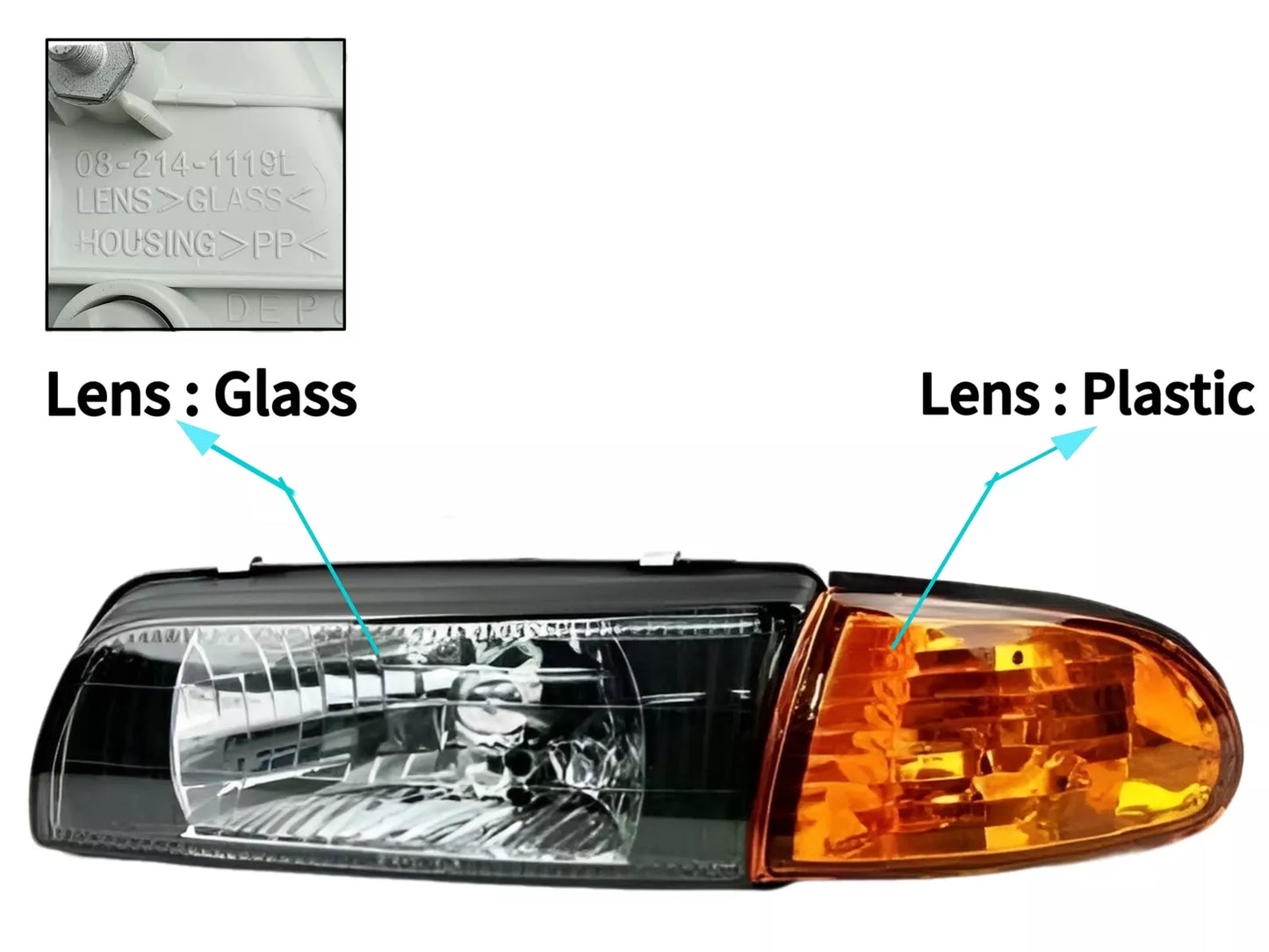 Headlight for Mitsubishi Lancer Evolution EVO 1 2 3 (1992-1995)