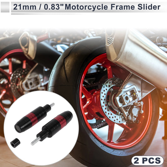 2 x 8mm Aluminum Alloy Motorcycle Slider Frame Red for Make Model