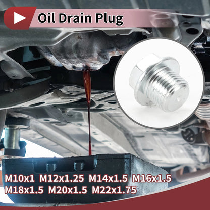 Engine Oil Drain Plugs with Gasket M10x1 M14x1.5 for Car Motorcycle Boat